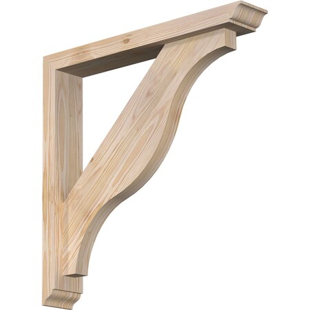 Ekena Millwork Funston Traditional Smooth Bracket w/ Offset Brace, Douglas Fir, 3 1/2"W x 22"D x 22"H BKT0402X22X22FST01SDF